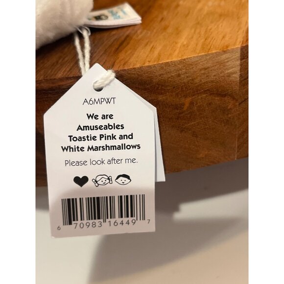 Jellycat Amuseables Toastie Pink & White Marshmallows Plush With Earmuffs For Ki - Picture 3 of 7